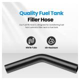 TKKEUEP Gasoline Fuel Filler Neck Hose with 4 Hose Clamps,1 1/2 inches Inside Diameter Fuel Hose, Reinforced Gas tank filler hose (45 degree, 1 1/2" ID)