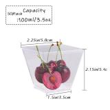 Jizvxe 50 Pack 3.5 Oz Square Dessert Cups,Plastic Clear Dessert Cups,Disposable Tasting Cups Great for Desserts,Appetizers,Mousse