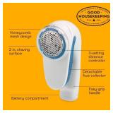 Conair Fabric Shaver and Lint Remover, Battery-Operated Portable Clothes Shaver with 3 Settings, Fuzz Remover for Sweaters, Clothing and Furniture, Large 2-Inch Shaving Head, White