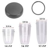 4PCS Replacement Parts For Nutribullet Lids Blender, Fit for Nutribullet Blender Cups 600w and 900w 18/24/32 Oz, BPA Free, Stay Fresh Resealable Lids