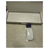 Wireless Keyboard and Mouse Ultra Slim Combo, TopMate 2.4G Silent Compact USB 2400DPI Mouse and Scissor Switch Keyboard Set with Cover, Batteries Included, for PC/Laptop/Windows/Mac - White