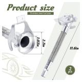 BBTO 2 Pcs Flexible Jerry Can Spout Stainless Steel Long Nose Spout Replacement Compatible with Wavian Jerry Can (Silver)