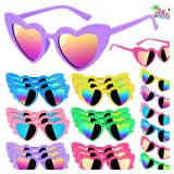 GINMIC Heart Sunglasses for Kids, 24PACK Trendy Heart Shaped Sunglasses Bulk, Kids Sunglasses Party Favors for Boys Girls, Kids Heart Glasses, Colorful Lens