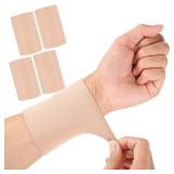 SATINIOR 2 Pairs Compression Wrist Sleeve Compression Wrist Brace Wrist Supports Wrist Wraps Elastic Wristbands for Men and Women Tennis, Tendonitis, Carpal Tunnel (Beige,Large)