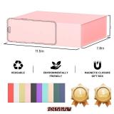 PSHVYM Gift Boxes with Lids, 11.5x7.8x3 In Pink Gift Box for Presents Magnetic Closure for T-Shirts, Gloves, Scarves, Books, Baby Clothes, Robes Clothing Gift Wrap, Contains Card, Ribbon