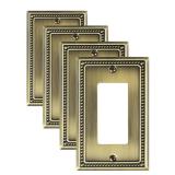 TREEWELL 4-Pack Decorator Outlet Cover Plate, Decorative Switch Plates and Outlet Covers, Antique Brass Metal Wall Plates for Electrical Outlets, Receptacle, GFCI Outlet, Dimmer Switch