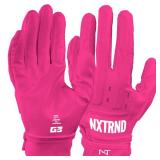 Nxtrnd G3 Pro Padded Football Gloves, Sticky Padded Receiver & Lineman Gloves (Pink, XX-Large)