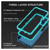 I-HONVA for Samsung Galaxy A16 5G Case Shockproof Dust/Drop Proof 3-Layer Full Body Protection [Without Screen Protector] Rugged Heavy Duty Cover Case for Galaxy A16 5G,Turquoise