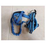 Lukovee No Pull Dog Harness and Leash Set, Soft Padded Small Dog Harness, Neck & Chest Adjustable Reflective Vest Puppy Harness with 4ft Lightweight Anti-Twist Dog Leash for Small Dogs (S, Blue)