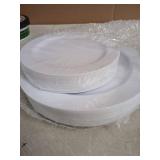 FLOWERCAT 60PCS White Plastic Plates - Heavy Duty White Disposable Plates for Christmas/New Year Party/Wedding -serve for 30 guests Include 30PCS 10.25" & 30PCS 7.5" Plates for Party