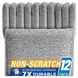 SPONGENATOR Kitchen Scrubbing Sponges - Heavy Duty Non-Scratch Scrubbing Cleaner Sponges in 1 Color - Multi-Surface Non-Metal Dish Scouring Scrubbers for Fast Cleaning. (12 Pack)