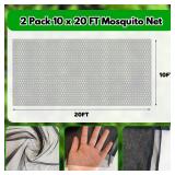 2 Pack 10 x 20 FT Mosquito Netting,Garden Mesh Netting Barrier,Balcony Privacy Screen Plant Covers for Patio Vegetables Fruits Flowers Protection