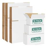 Eupako 30 Pack Small Shipping Boxes Assorted Sizes, White Corrugated Box Mailers, 9x6x4 & 10x7x5 & 11x6x6, 10 PCS Each, Cardboard Boxes for Packaging Small Business, Mailing