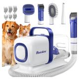 buenkee Dog Grooming Kit with Vacuum, 15000Pa Pet Hair Clipper and Shedding Brush, 50dB Low Noise, 2L Capacity, White