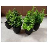 Der Rose Fake Plants 4 Packs Artificial Plants Small Faux Plants Black Bathroom Accessories for Halloween Bathroom Home Kitchen Coffee Table Office Desk Decor Indoor