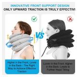 Neck Stretcher with Neck Brace,Inflatable Cervical Traction Neck Device,Neck Relief Tool,Adjustable Cervical Brace,Home Use Neck Decompression Technology Breathable Fabric Washable&Colorfast(Gray)