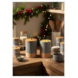 Miamolo Large Food Storage Jar Coffee Container with Lids, Ceramic Coffee Canister for Sugar Spice Cookie Ground Coffee - Kitchen Pantry, Housewarming Weeding Gift - Gray & 64 fl.oz