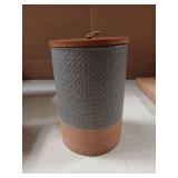 Miamolo Large Food Storage Jar Coffee Container with Lids, Ceramic Coffee Canister for Sugar Spice Cookie Ground Coffee - Kitchen Pantry, Housewarming Weeding Gift - Gray & 64 fl.oz