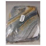 misaya Round Fitted Tablecloth with Elastic Edge, 100% Waterproof Oil Proof Plastic Table Cover, Vinyl Flannel Backed Tablecloth Fits 36"-44" Round Tables for Dinner, Outdoor, Picnic, Grey Gold Marble