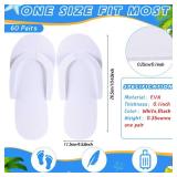 JenPen 60 Pairs Disposable Pedicure Slippers Foam Spa Pedi Flip Flops Bulk Foldable Pedicure Slippers Sandals Shoes for Guest Women Men Salon Spa Hotel Shower Foot Nail Party Supplies(White and Black)