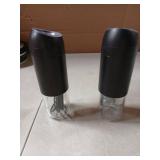 Gravity Electric Salt and Pepper Grinder Set Rechargeable, External Adjustable Coarseness, Automatic Salt and Pepper Shakers Mill with LED Light, 6oz/176ml Large Capacity, House Warming Gifts (2 Pack)