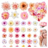 36 Pack Flower Hair Clips Rose Hair Accessories for Women Boho Bride Flower Claw Clip Side Hair Clip Hairpin Brooch Pin Headpiece for Girls Wedding