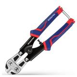 WORKPRO Mini Bolt Cutter 8-inch, Spring Loaded Wire Cutters Heavy Duty with Soft Anti-slip Handle, Small Bolt Cutter, Wire Cable Cutter, Spring Snips Clippers (Upgrade Grip)