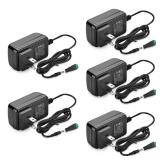 12V LED Strip Power Supply, 2A 24W Power Adapter, 12V Power Supply for LED Strip Lights Security Camera DVD Player, AC 100-240V to DC 12V Transformer, US Plug (5 Pack)