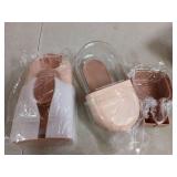 Kenond 35oz Hanging Automatic Pet Food Water Dispenser, Auto Gravity Pet Feeder and Waterer Set, Cage Cat Food Bowl Dog Feeding Station for Puppy and Kitten Rabbit Chinchilla Hedgehog Ferret (Pink)