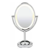 Conair Lighted Makeup Mirror, LED Vanity Mirror, 1X/7X Magnifying Mirror, Double Sided, Corded in Polished Chrome