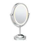 Conair Lighted Makeup Mirror, LED Vanity Mirror, 1X/7X Magnifying Mirror, Double Sided, Corded in Polished Chrome
