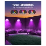 FabStyl Outdoor Fence Lights Solar Powered, RGB Solar Wall Lights Outdoor Waterproof with Sync Group Control & 10 Modes, Black, 4 Pack