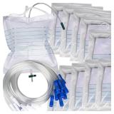 VWJ 10 Packs Urinary Drainage Bags, 4000mL Urinary Bags with 10PCS 36-inch Extension Tubes, Large Volume Anti-Reflux Drain Bags, Overnight Collector Urine Bags for Health Aids