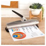 Swingline 3 Hole Punch, 20 Sheet Capacity Three Hole Puncher 3 Ring, Adjustable 2-7 Hole Paper Punch, LightTouch Low Effort, Black & Silver (74030)