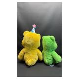 NEW! Care Bears Plush - Birthday Bear (approximately 12 inches seated) and Good Luck Bear (approximately 10 inches seated)