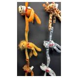 Plush Hugging Hanging Zoo Animal Collection with Red Bows