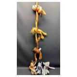 Plush Hugging Hanging Zoo Animal Collection with Red Bows