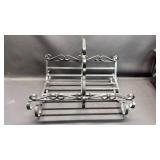 Decorative Wrought Iron Log Holder (approximately 19 inches long by 16 inches tall and 15 inches wide)