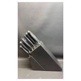 J A Henckels and Chicago Cutlery Knives in Knife Block with Honing Steel