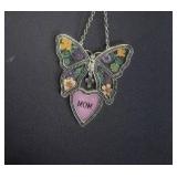 Decorative Butterfly Sun Catcher and Wall Mounted Mail Holder and Key Hook Approximately 12 inch by 10 inch