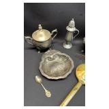 Silverplate, Pewter, Gilt and Bone. Serving and Decorative Items