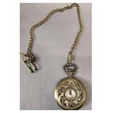VINTAGE ORNATE DESIGN QUARTZ POCKET WATCH