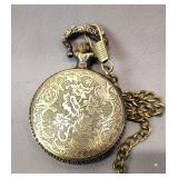 VINTAGE ORNATE DESIGN QUARTZ POCKET WATCH