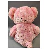 16 INCHES OF CUDDLES AND CUTENESS WITH THIS HOLOGRAPHIC HEART PINK STUFFED BEAR
