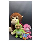 Plush Toy Bundle - Monkey (approximately 12 inches seated) Teletubby with Tag & Care Bear with Tag