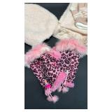 Knit and Fur Winter Accessories Bundle - Light Pink and Hot Pink