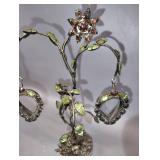 8 INCH TALL PURPLE AND GREEN JEWELED PHOTO FRAME TREE