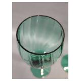 SET OF 4 JUNIPER GREEN WINE GLASSES