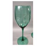 SET OF 4 JUNIPER GREEN WINE GLASSES
