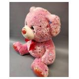 16 INCHES OF CUDDLES AND CUTENESS WITH THIS HOLOGRAPHIC HEART PINK STUFFED BEAR